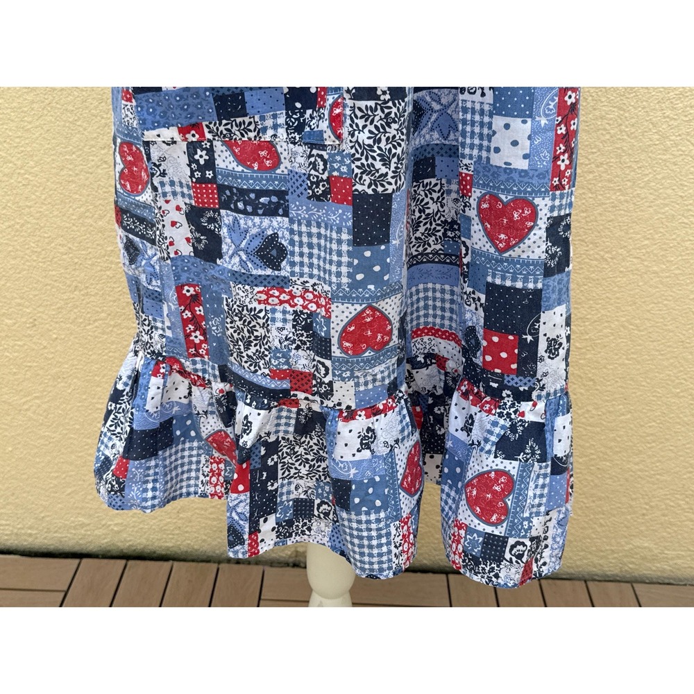 Anthony Richards Patchwork Red White Blue Shift L… - image 6